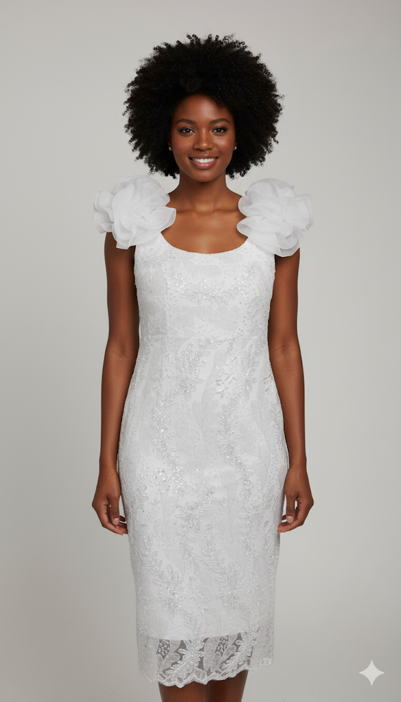 Bridal Shower/Cocktail Dress | Sequin Lace Midi