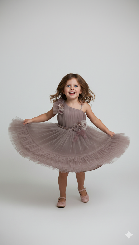 The Fleur Ruffled Tulle Dress | Adorable Girls' Formal Wear