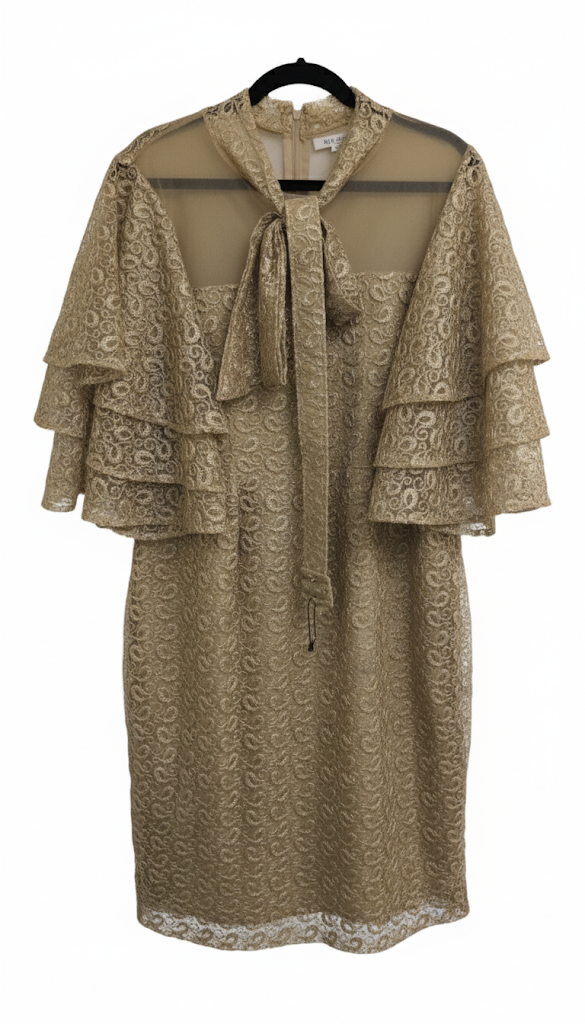 Champagne Gold Lace Cocktail Dress