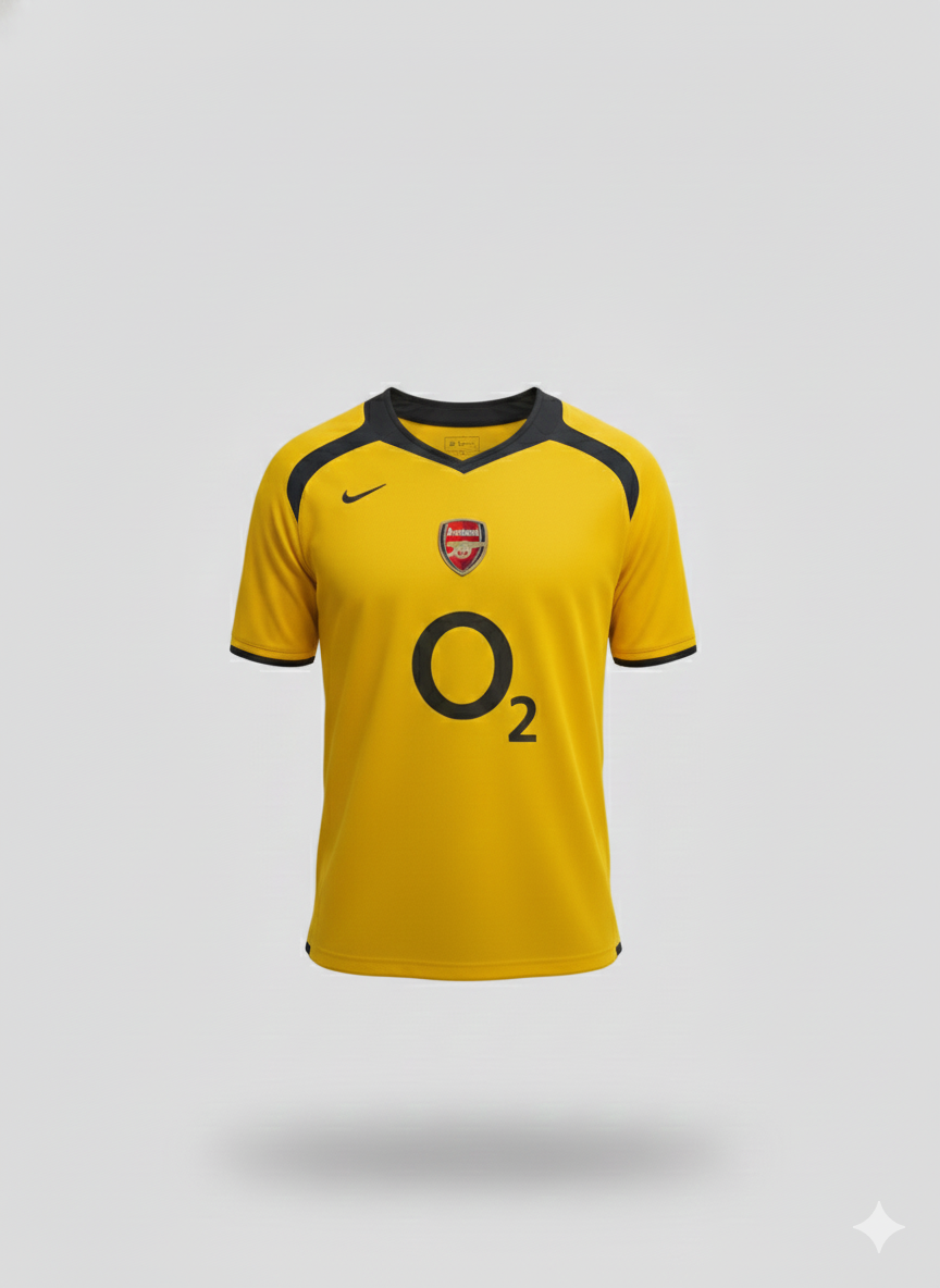 Arsenal Jersey  Large Yellow Epl Soccer Nike Dri-fit O2 Sponsor