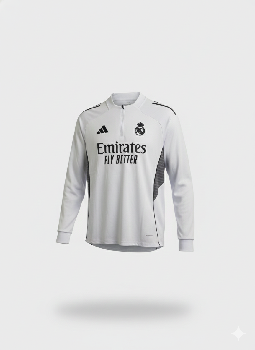 Madrid 25/26 Long Sleeve Home Authentic Jersey Track Suit