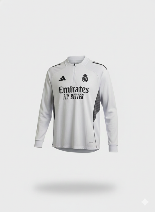 Madrid 25/26 Long Sleeve Home Authentic Jersey Track Suit